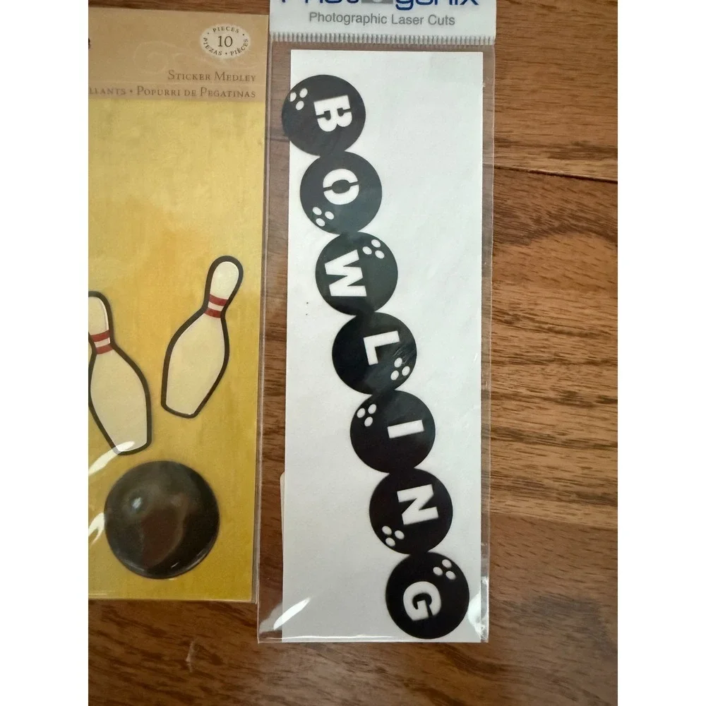 Bowling Scrapbook Stickers Lifes Little Occasions & Mini Photogenix 2 Pack Set